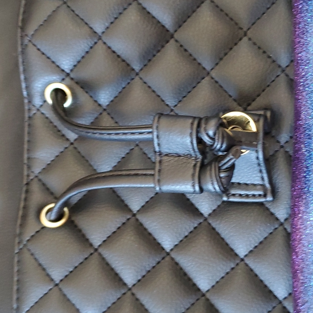 Luv Betsey By Betsey Johnson Marli Kitsch Drawstring Backpack Black - Picture 7 of 9